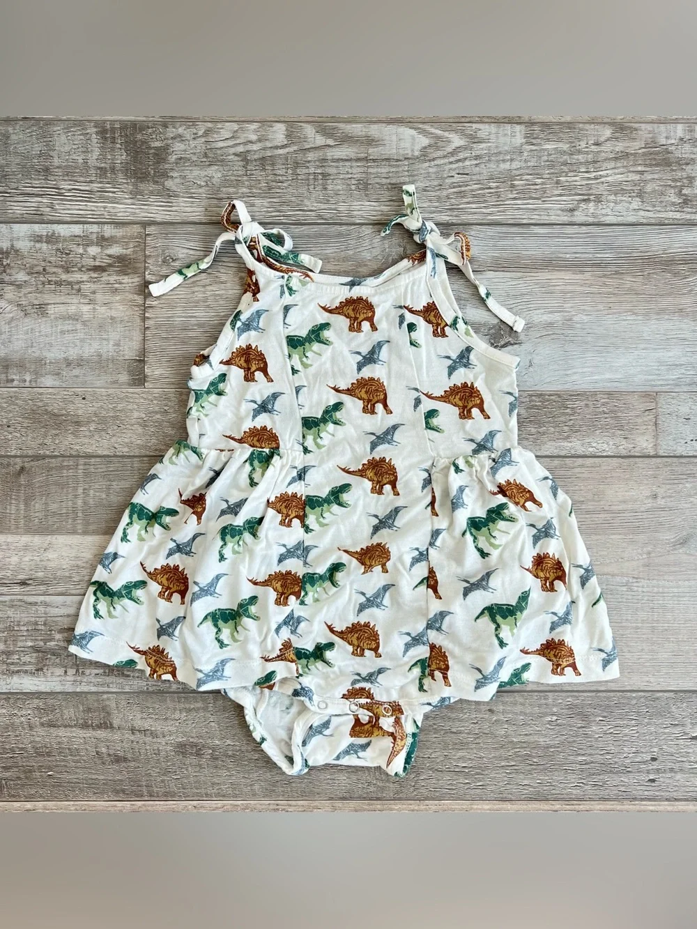 Kate Quinn Bamboo Spaghetti Tie Ballerina Bubble in Dinosaurs Size 2T